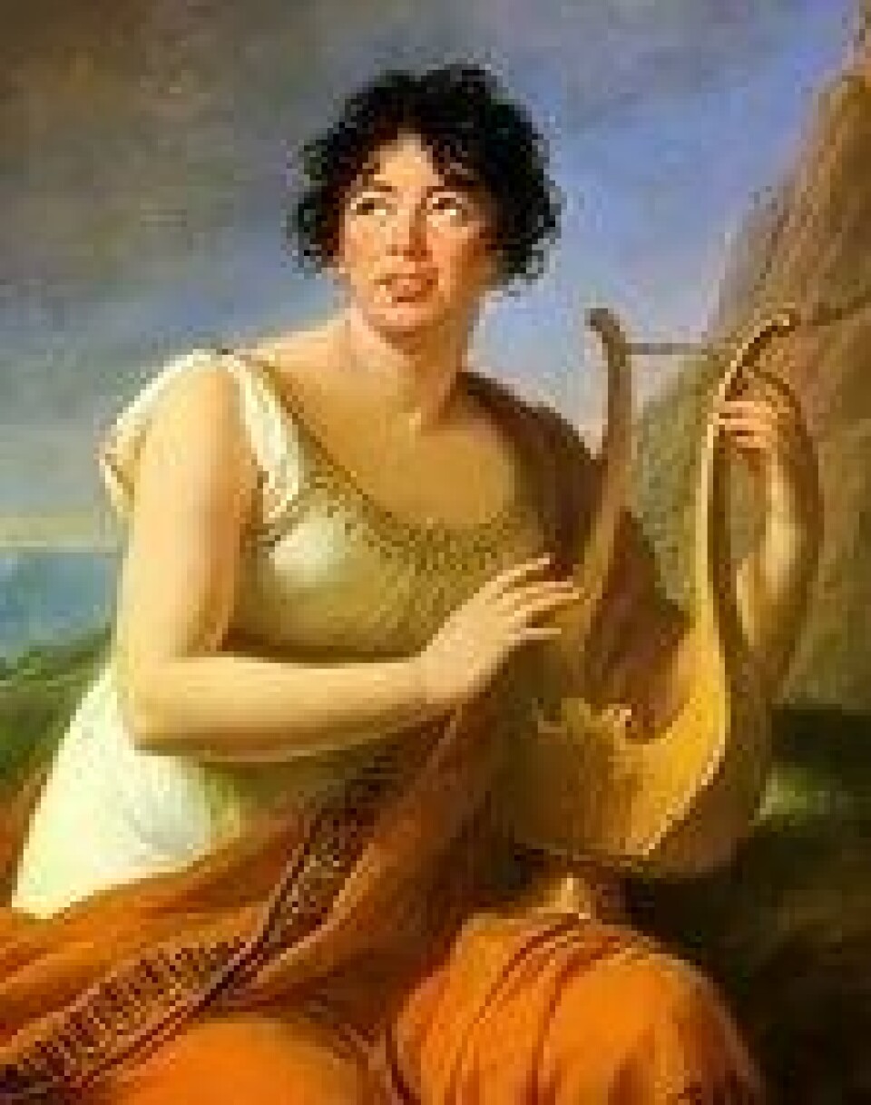 Madame de Staël portrettert av Marie Louise Elisabeth Vigée-Lebrun (1808) (Kilde: Wikimedia commons)