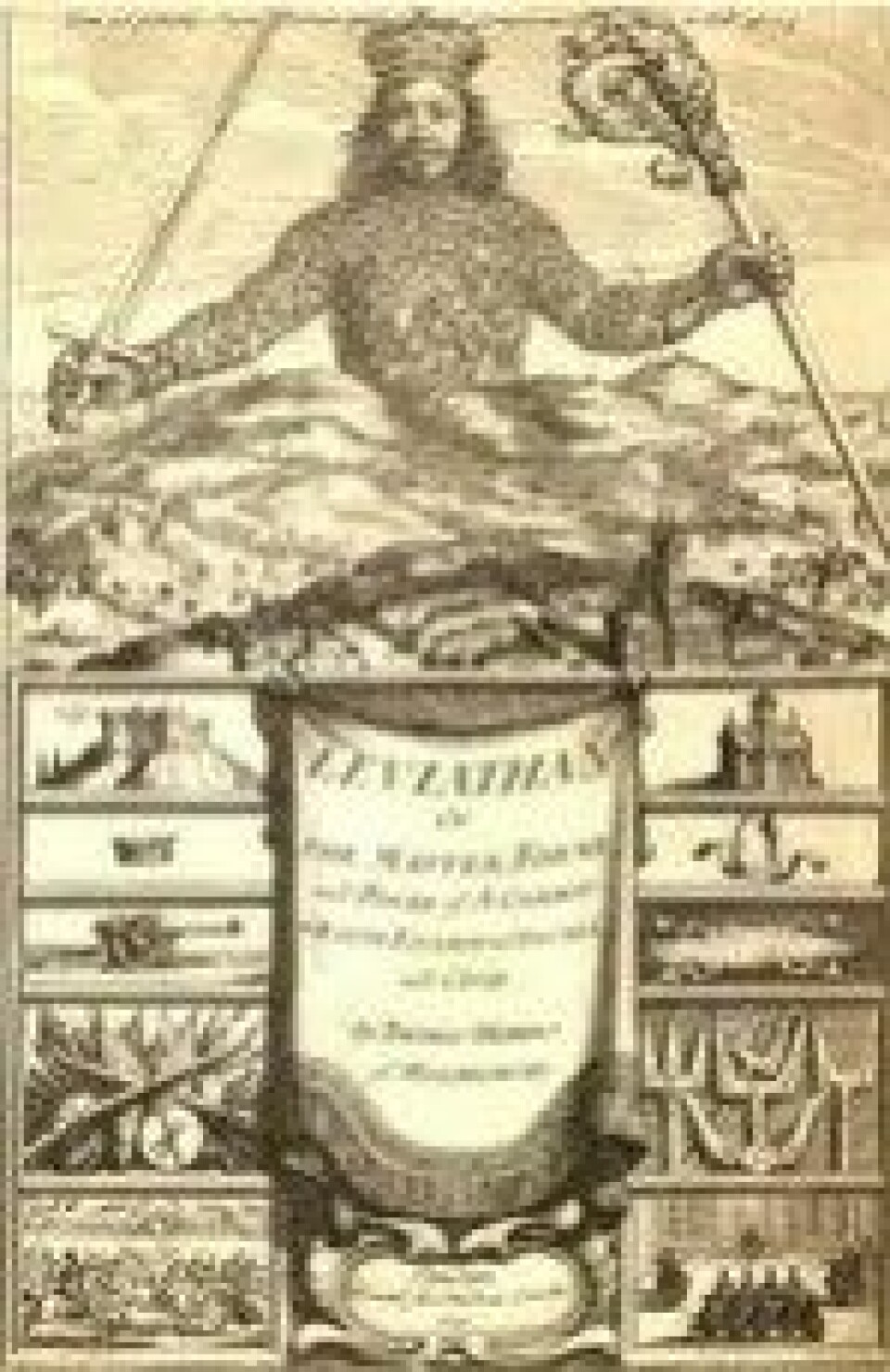 Tittelbladet til Hobbes’ bok Leviathan (1651). (Kilde: Wikimedia commons)