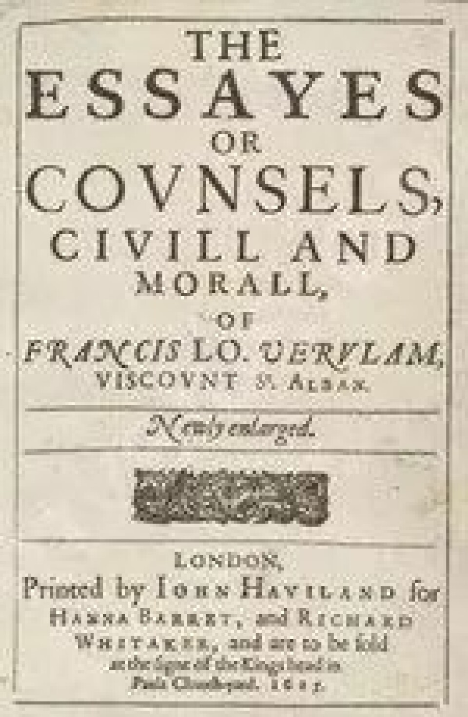 Ordtaket om ”Muhammed og fjellet” finnes i Francis Bacons Essayes fra 1625.(Kilde: Early English Books Online)