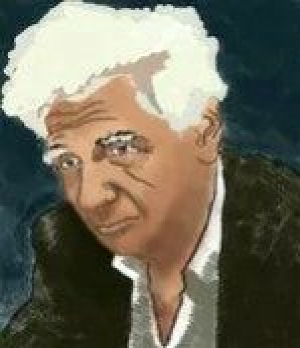 Jaques Derrida portrettert av Pablo Secca (Kilde: Wikimedia commons)