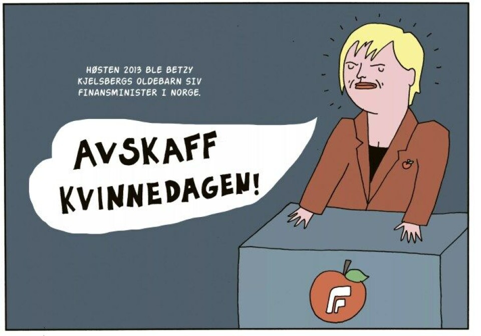 Politiker Siv Jensen portrettert i 60 damer du skulle ha møtt. Alle tegninger fra boken er gjengitt med tillatelse fra forlaget. Politiker Siv Jensen portrettert i 60 damer du skulle ha møtt. Alle tegninger fra boken er gjengitt med tillatelse fra forlaget.