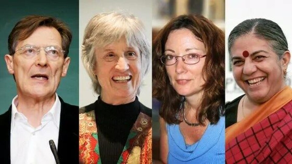 Quentin Skinner, Donna Haraway, Linda Alcoff og Vandana Shiva. (Foto: Haakon Flemmen, Jean-Baptiste Labrune/Flickr, Linda Alcoff, Wikimedia commons) Quentin Skinner, Donna Haraway, Linda Alcoff og Vandana Shiva. (Foto: Haakon Flemmen, Jean-Baptiste Labrune/Flickr, Linda Alcoff, Wikimedia commons)