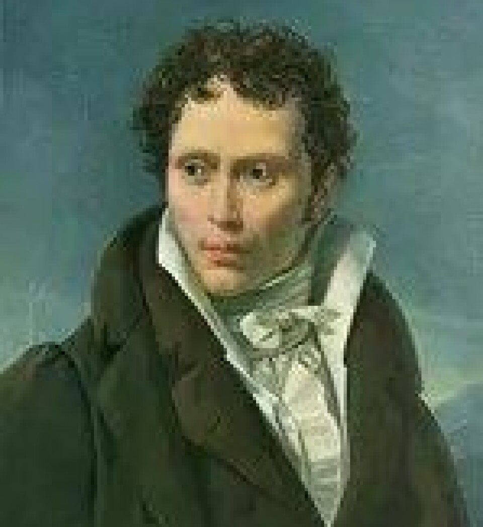 Arthur Schopenhauer (1788–1860) portrettert av Ludwig Sigismund Ruhl (1818). (Kilde: Wikimedia commons)