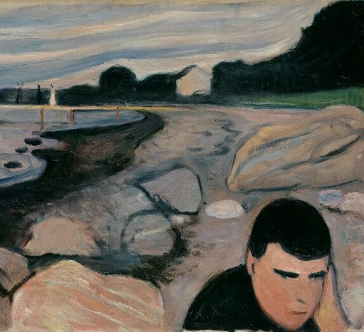 Melankoli (1892) av Edvard Munch. (Kilde: Wikimedia commons)