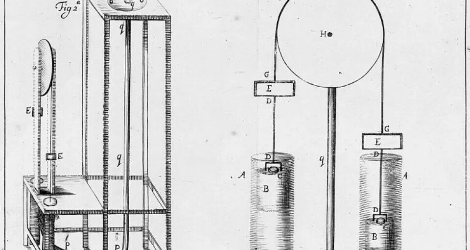 Skisse av Robert Boyles tredje luftpumpe. (Kilde: Wikimedia Commons/Wellcome Images)