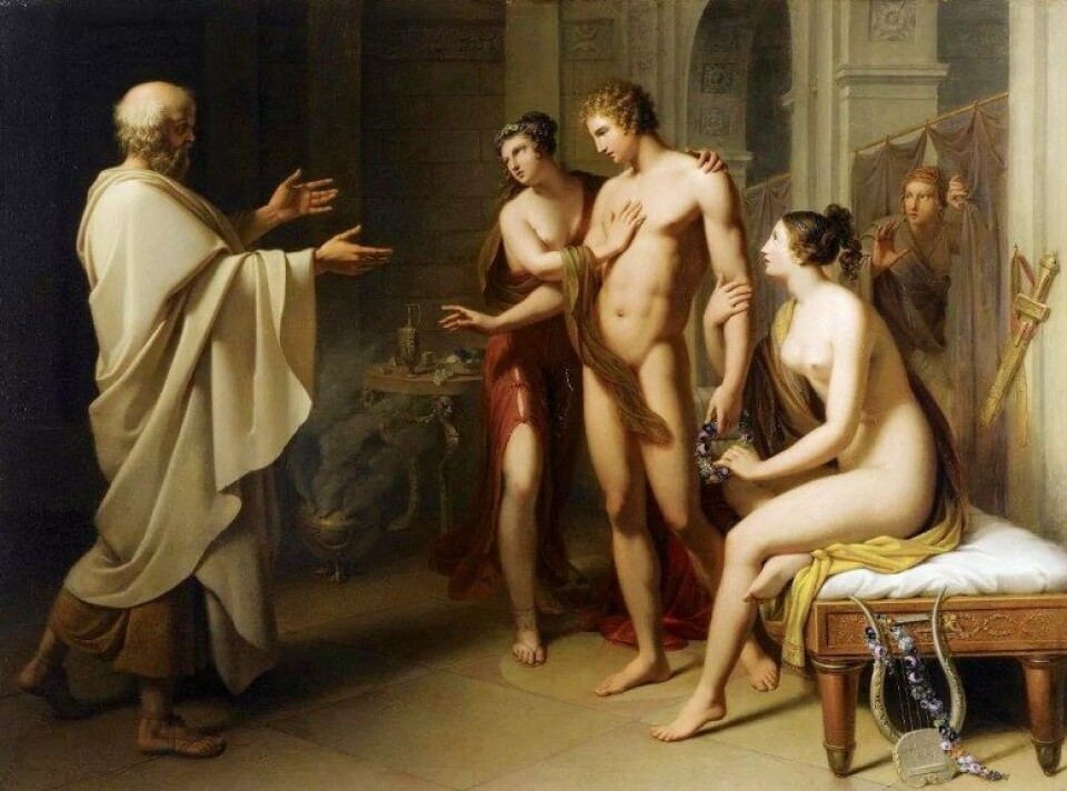 Socrates reproaching Alcibiades av Anton Petter. (Kilde: Wikimedia commons) Socrates reproaching Alcibiades av Anton Petter. (Kilde: Wikimedia commons)