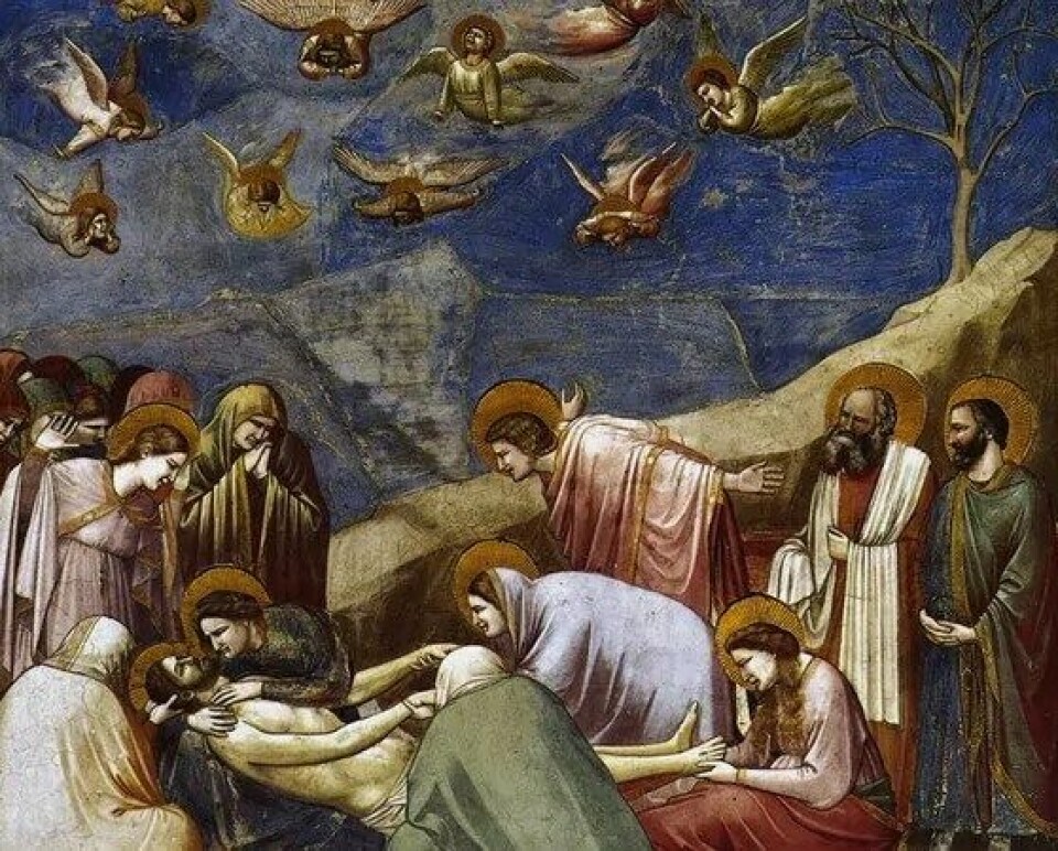 Et utsnitt fra Giottos fresker i Scrovegnikapellet i Padova som skildrer Kristi, jomfru Marias og hennes foreldres liv (1304–06). Serien av fresker er Giottos best bevarte arbeid og omtales som et hovedverk. Freskene gir gjenklang fra den følelsesladede, senbysantinske kunsten. (Kilde: Wikimedia Commons) Et utsnitt fra Giottos fresker i Scrovegnikapellet i Padova som skildrer Kristi, jomfru Marias og hennes foreldres liv (1304–06). Serien av fresker er Giottos best bevarte arbeid og omtales som et hovedverk. Freskene gir gjenklang fra den følelsesladede, senbysantinske kunsten. (Kilde: Wikimedia Commons)