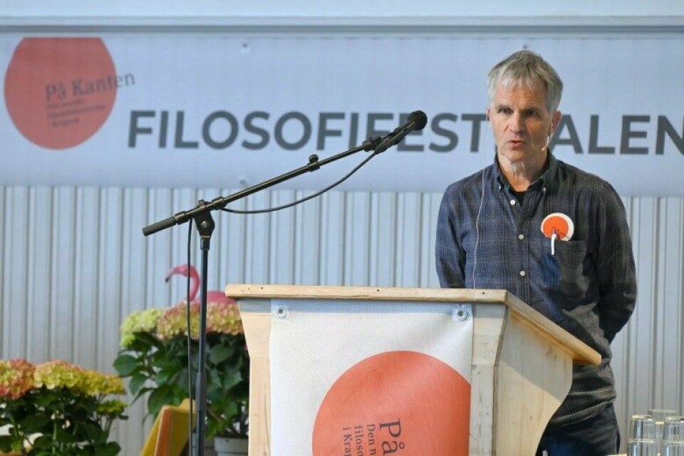 Kan man annet enn å tro på fri vilje? Truls Wyller holdt foredrag om fri vilje på Den norske filosofifestivalen i Kragerø. Foto: Arne-Fred Solbakk