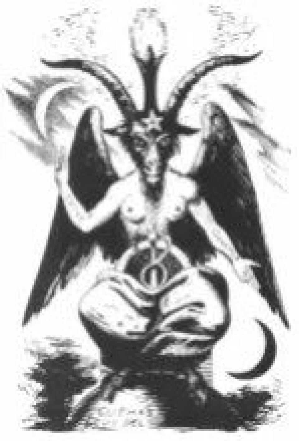 Det er sjelden satan og oftest satanisten på venstrehåndsveien som står i sentrum blant moderne satanister, skriver Aagaard Petersen. Her Eliphas Lévis bilde av Baphometen. (Kilde: Wikimedia commons)