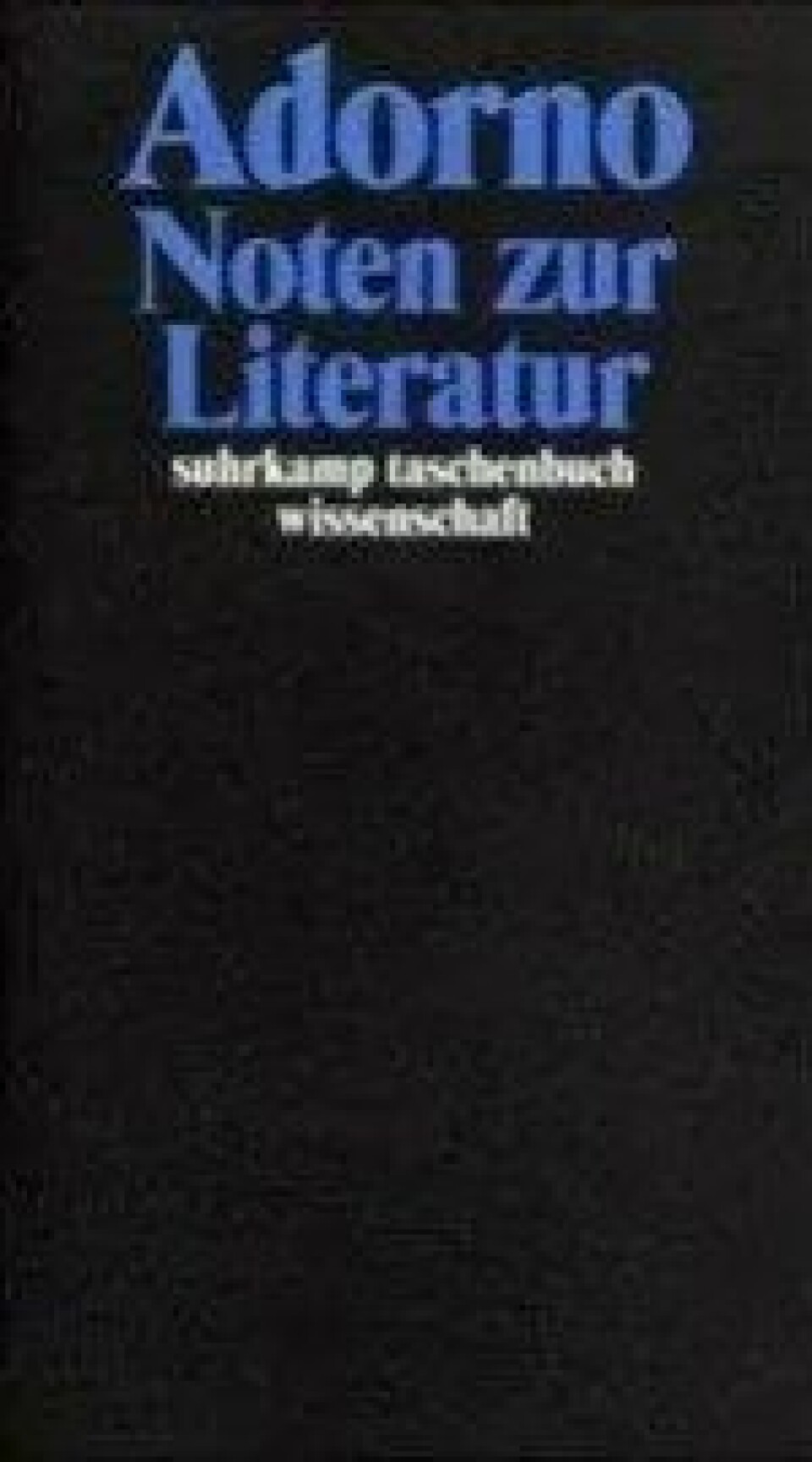 Første bind av Adornos Noten zur Literatur, inneholdende hans essay-essay «Der Essay als Form».