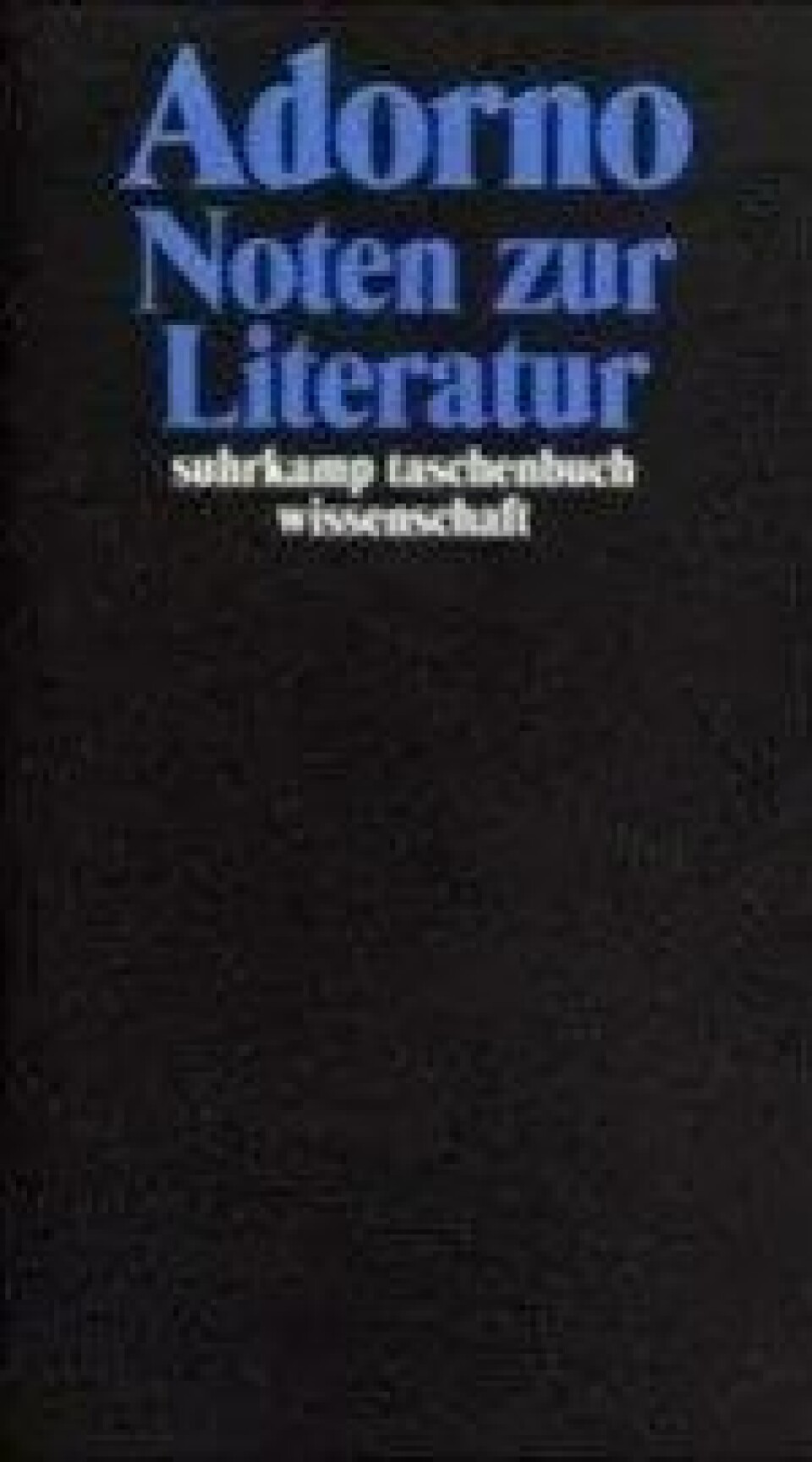Første bind av Adornos Noten zur Literatur, inneholdende hans essay-essay «Der Essay als Form». Første bind av Adornos Noten zur Literatur, inneholdende hans essay-essay «Der Essay als Form».