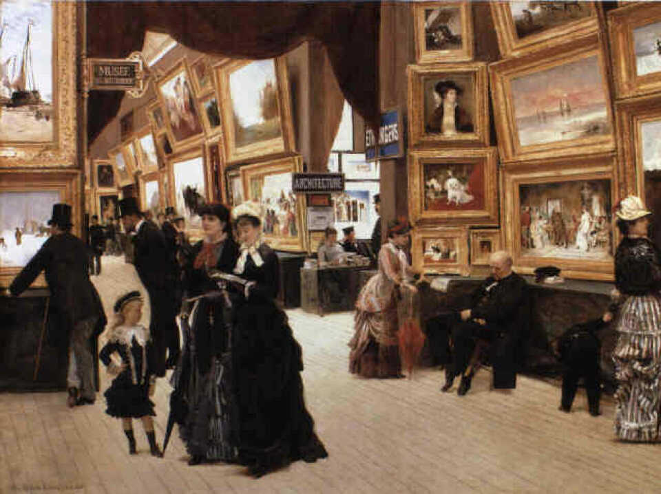 Et hjørne i en salong i 1880. Malt av Édouard Joseph Dantan (Kilde: Wikimedia Commons)