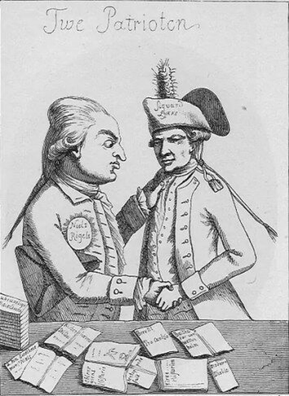 Satirisk kobberstikk av Riegels og Sigvard Lykke, 1787. (Kilde: Wikimedia commons CC0)