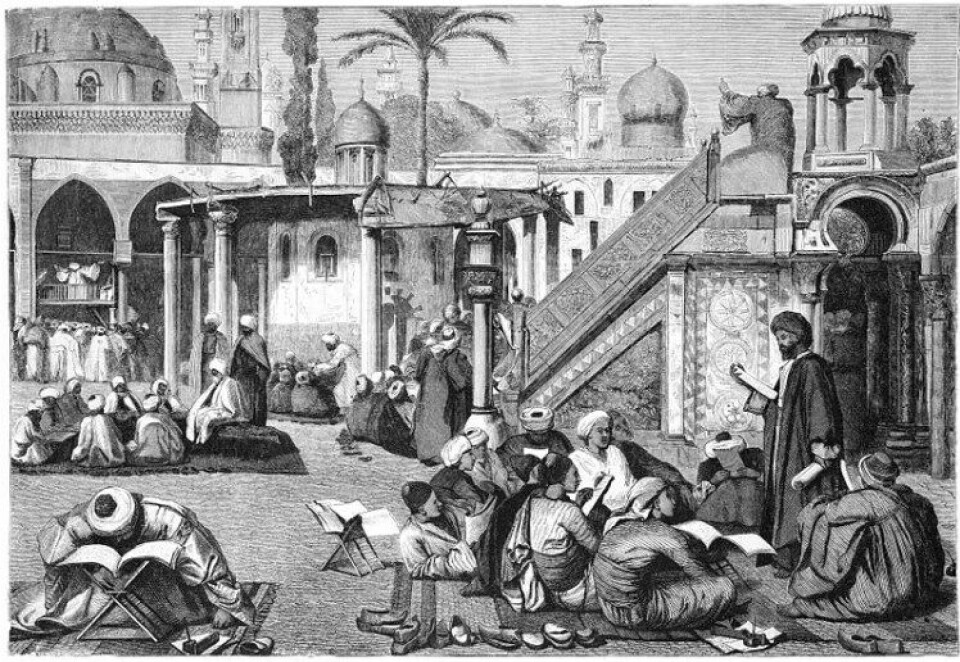 «Arabische Universität in Kairo» av Karl Wilhelm Gentz. (Kilde: Wikimedia Commons) «Arabische Universität in Kairo» av Karl Wilhelm Gentz. (Kilde: Wikimedia Commons)