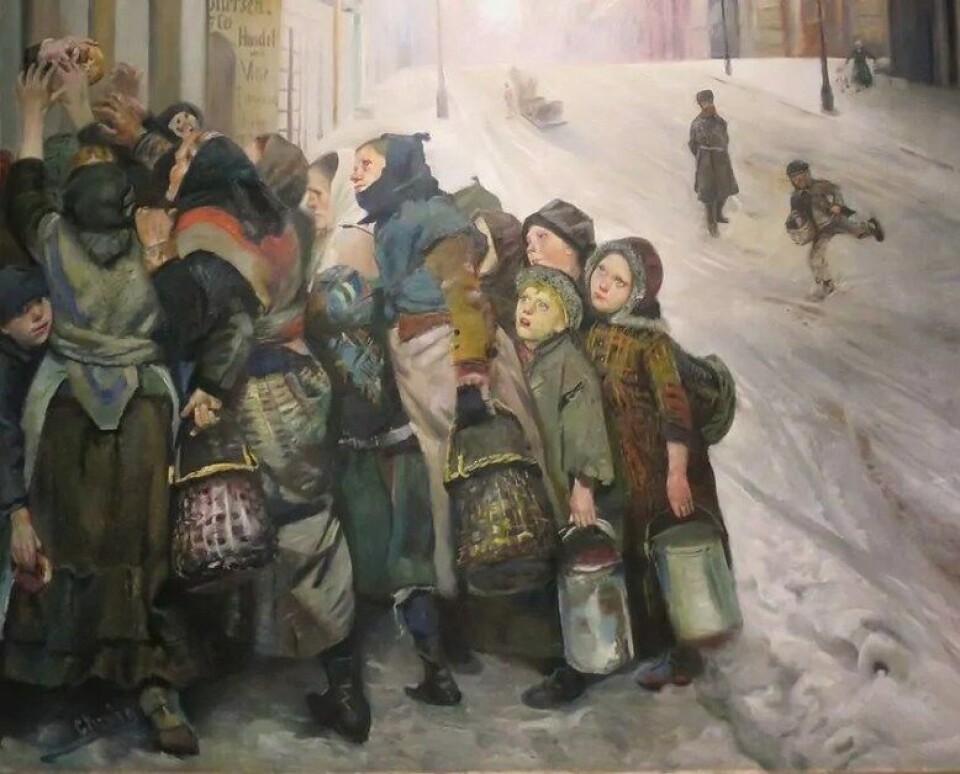 Kampen for tilværelsen av Christian Krogh. (Kilde: Wikimedia commons/Bergen Kunstmuseum) Kampen for tilværelsen av Christian Krogh. (Kilde: Wikimedia commons/Bergen Kunstmuseum)
