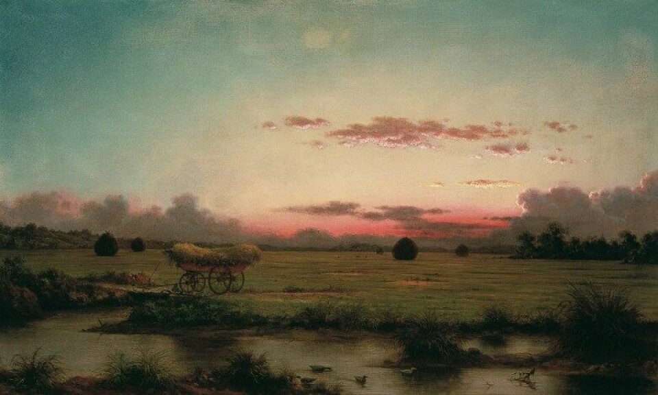 Martin Johnson Heade The Marshes at Rhode Island (1866) (Kilde: Wikimedia Commons)