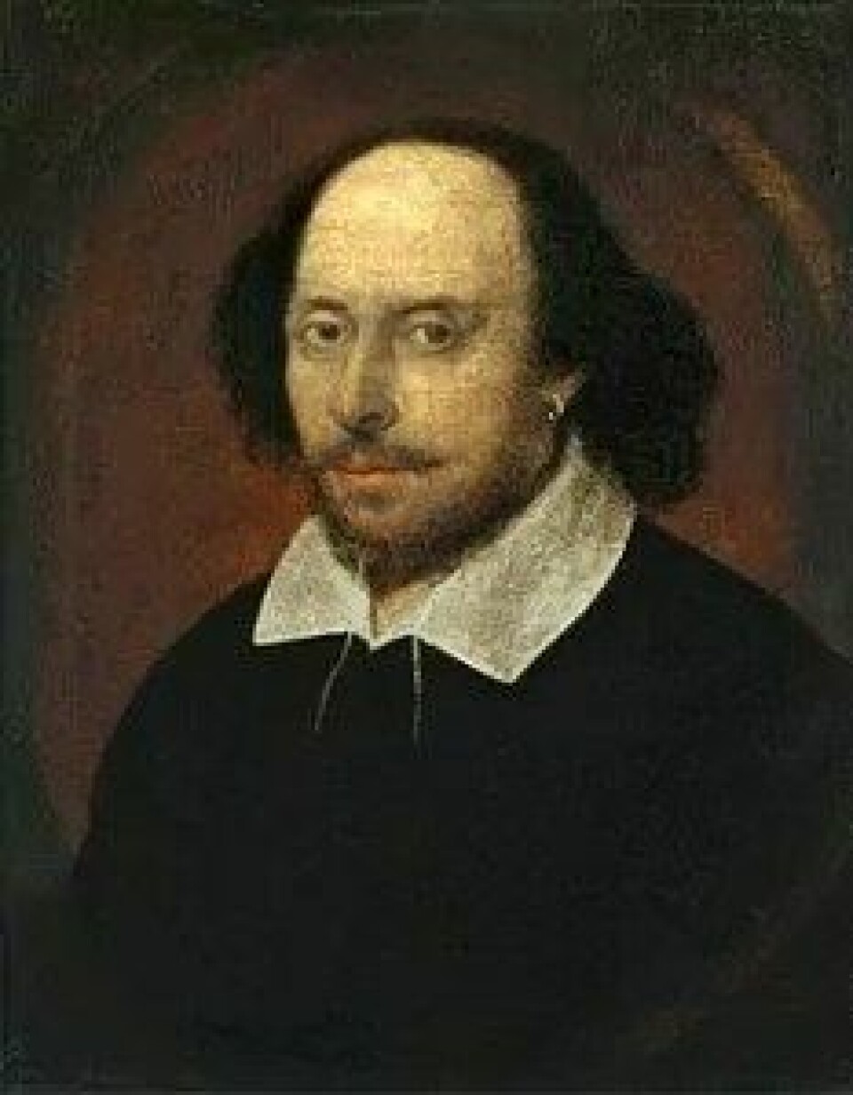 John Taylor sin portrett av William Shakespeare fra 1610 (Kilde: Wikimedia Commons)