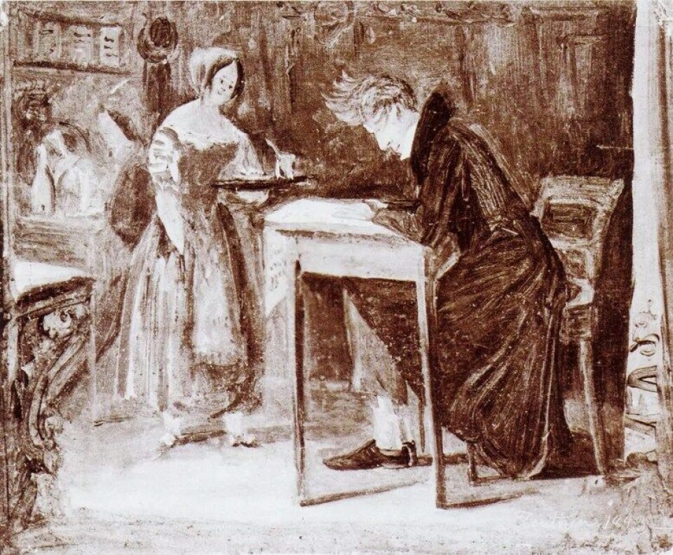 Skisse av Kierkegaard av Christian Olavius Zeuthen (1812–1890). Kilde: Wikimedia Commons Skisse av Kierkegaard av Christian Olavius Zeuthen (1812–1890). Kilde: Wikimedia Commons