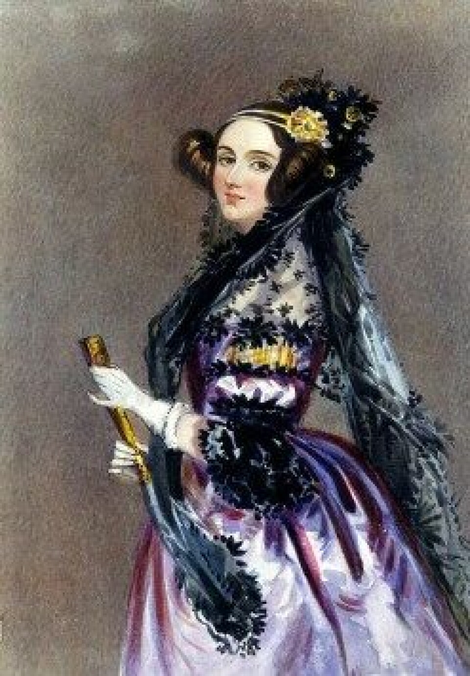 Ada Lovelace, portrett av Alfred Edward Chalon, 1838. Lady Lovelace regnes ofte som den første dataprogrammereren. Ada Lovelace, portrett av Alfred Edward Chalon, 1838. Lady Lovelace regnes ofte som den første dataprogrammereren.