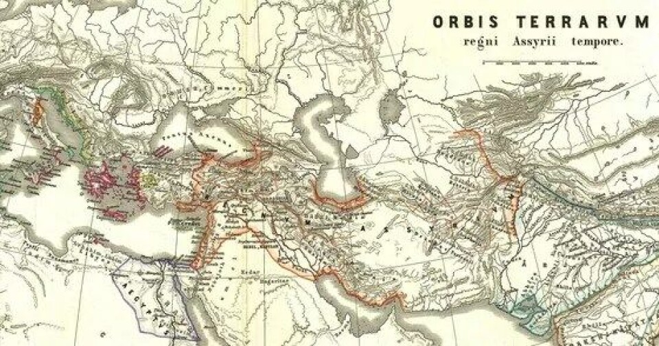 Utsnitt fra Karl von Spruners kart fra 1865. Orbis Terrarum Regni Assyrii Tempore, eller Verden på det assyriske rikets tid (Kilde: Geographicus Rare Antique Maps/Wikimedia commons) Utsnitt fra Karl von Spruners kart fra 1865. Orbis Terrarum Regni Assyrii Tempore, eller Verden på det assyriske rikets tid (Kilde: Geographicus Rare Antique Maps/Wikimedia commons)