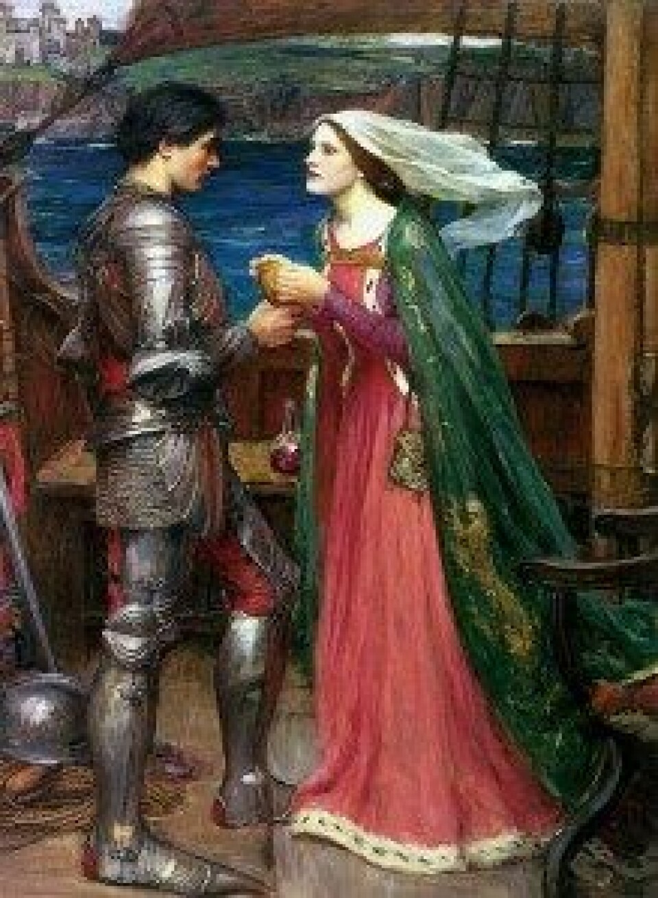 John WIlliam Waterhouse «Tristan and Isolde with the potion» (1916). (Kilde: Wikimedia Commons). John WIlliam Waterhouse «Tristan and Isolde with the potion» (1916). (Kilde: Wikimedia Commons).