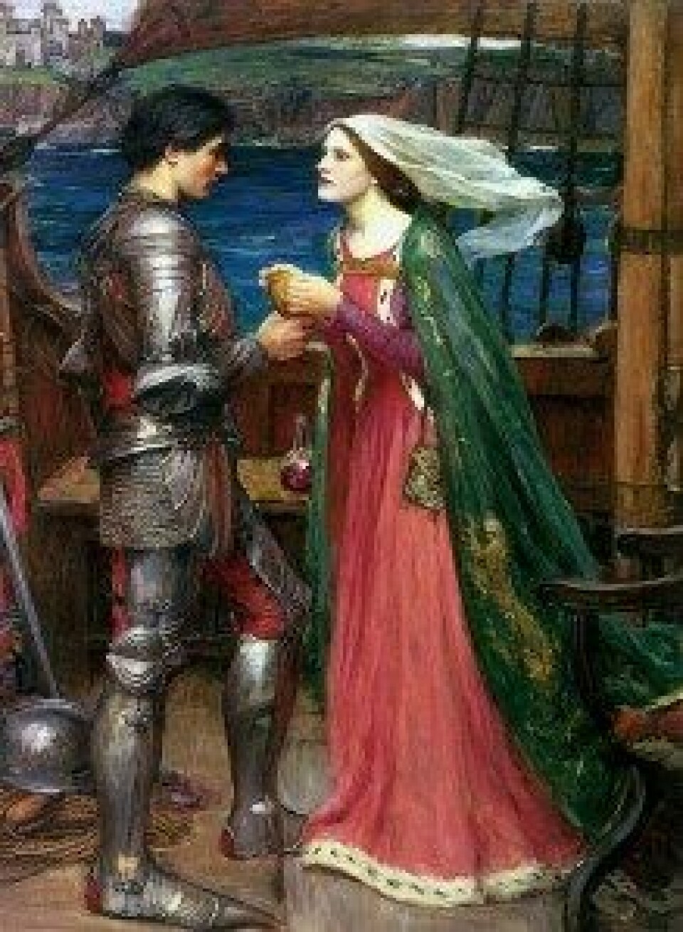 John WIlliam Waterhouse «Tristan and Isolde with the potion» (1916). (Kilde: Wikimedia Commons).