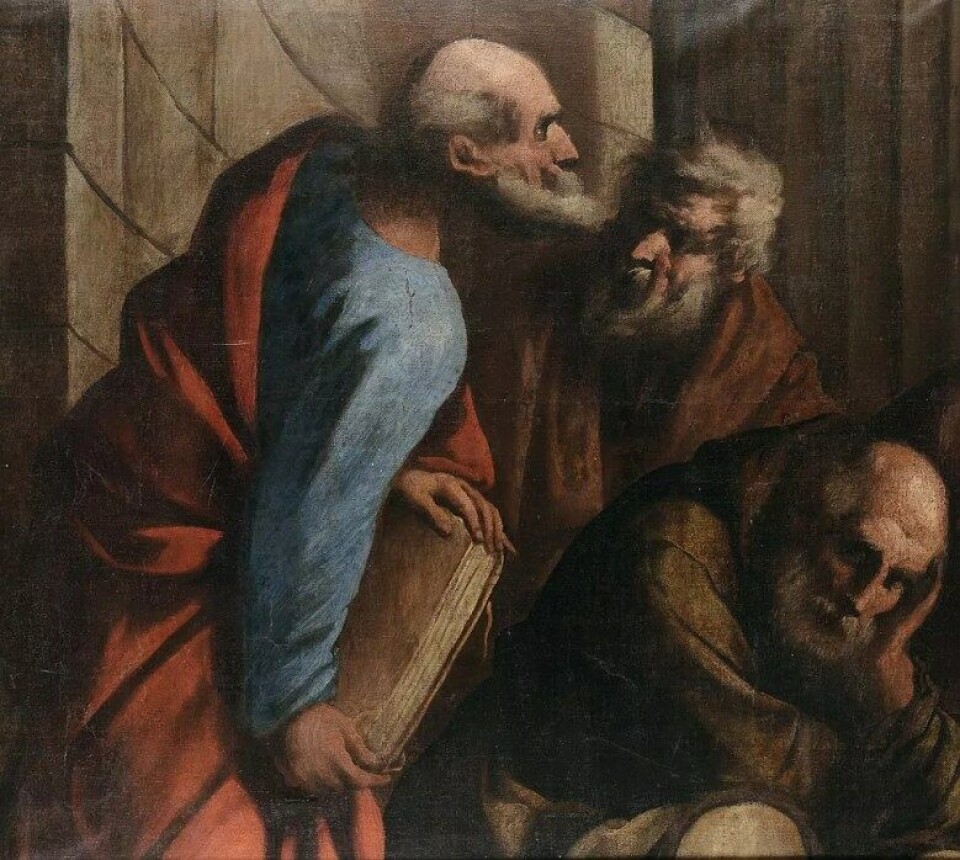 Selv om vi går med på at fagetikere er moralske eksperter, må vi fremdeles ta stilling til hvilke moralske eksperter vi skal lytte til. (Three philosophers av Pietro della Vecchia. Kilde: Wikimedia Commons) Selv om vi går med på at fagetikere er moralske eksperter, må vi fremdeles ta stilling til hvilke moralske eksperter vi skal lytte til. (Three philosophers av Pietro della Vecchia. Kilde: Wikimedia Commons)