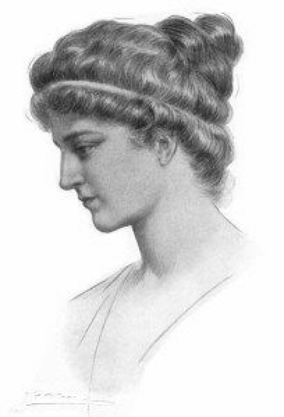 Matematikeren og filosofen Hypatia ble myrdet i 415 e.Kr. Her illustrert med Jules Maurice Gaspards portrett fra 1908 (via Wikimedia commons).