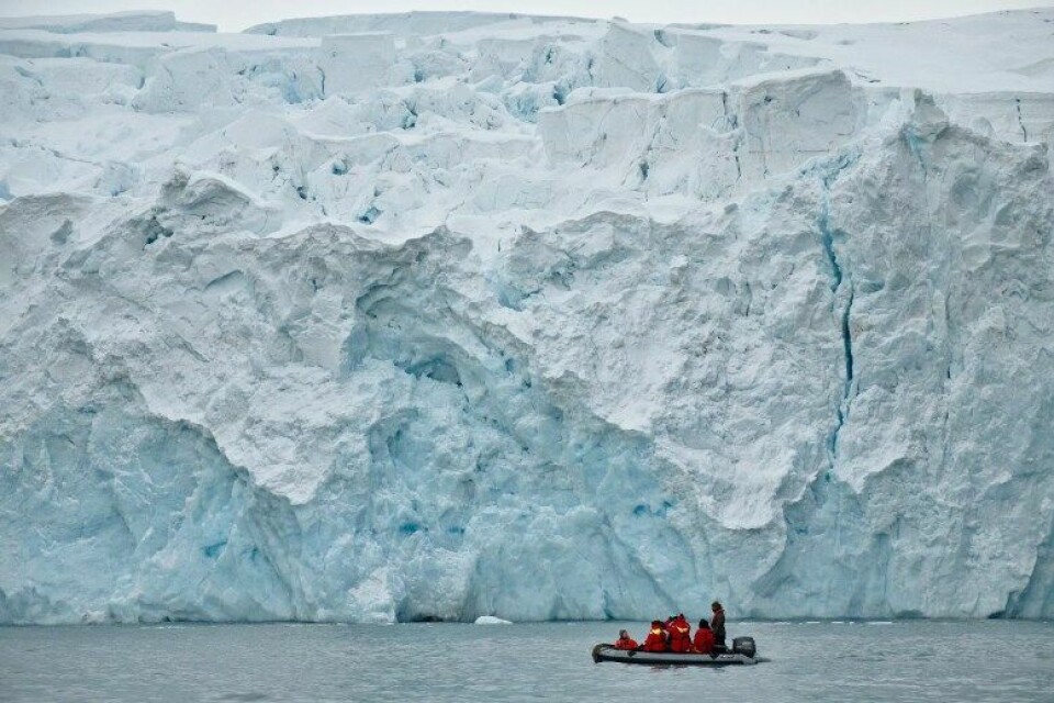 Isbreen Furness på Elefantøya i Antarktis. (Foto: Flickr)