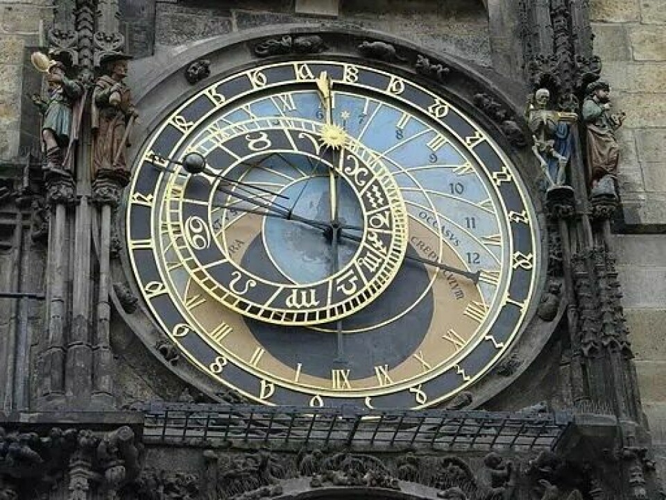 (Kilde:Wikimedia Commons. Astronomisk klokke i Praha)