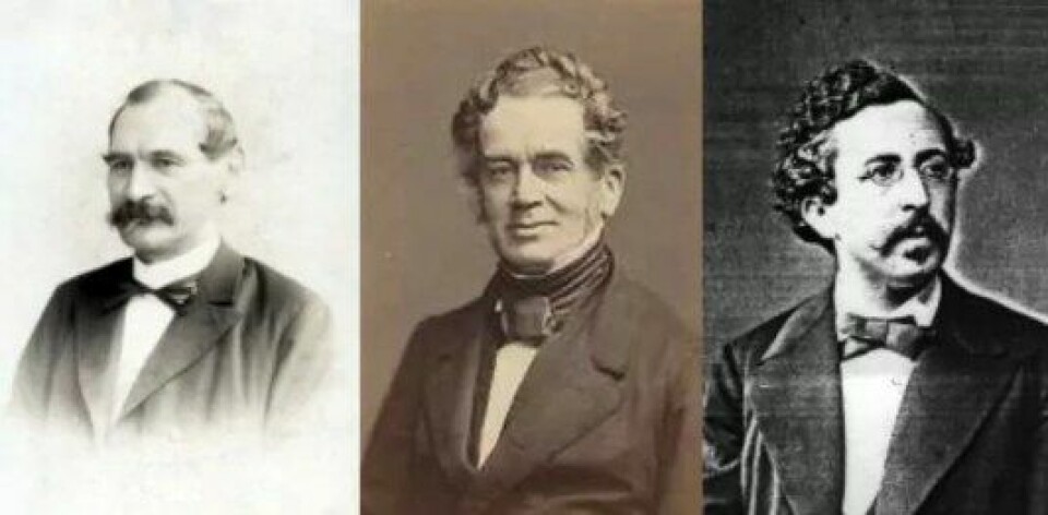 Tre av nykantianismens fremste menn (fra venstre) Otto Liebmann, Friedrich Adolf Trendelenburg og Hermann Cohen. (Kilde: Wikimedia commons)