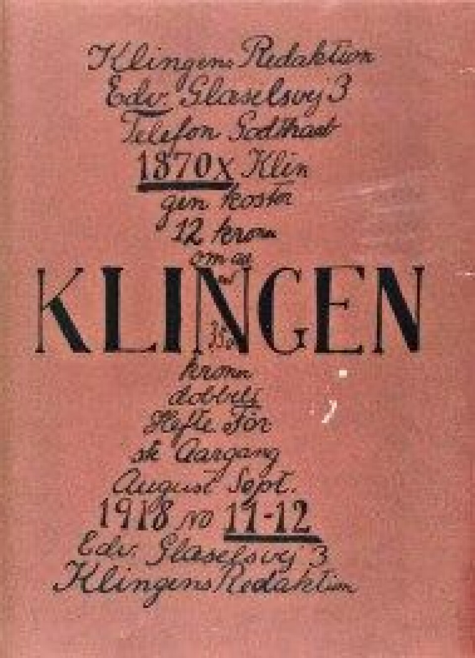 Tidsskriftet Klingen (1917-22) regnes som modernismens sentrale gjennombruddsorgan i Danmark. Her et av numrene der PH bidrar. (Faksimile, Det Kongelige Biblioteks nettside) Tidsskriftet Klingen (1917-22) regnes som modernismens sentrale gjennombruddsorgan i Danmark. Her et av numrene der PH bidrar. (Faksimile, Det Kongelige Biblioteks nettside)