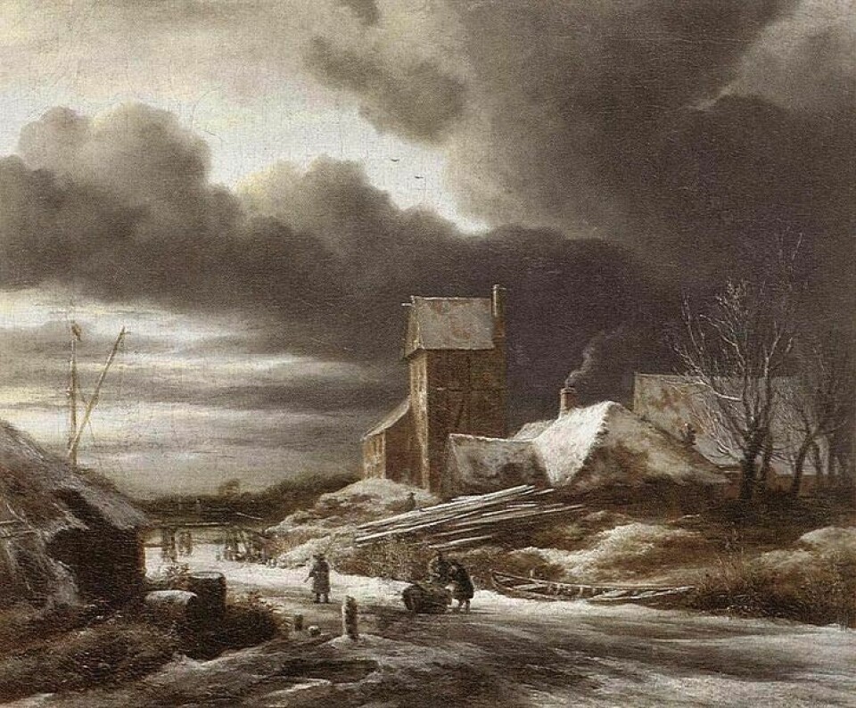 Vinterlandskap av Jacob van Ruysdael (Kilde: Wikimedia Commons)