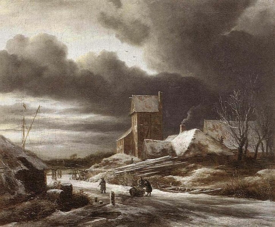 Vinterlandskap av Jacob van Ruysdael (Kilde: Wikimedia Commons) Vinterlandskap av Jacob van Ruysdael (Kilde: Wikimedia Commons)