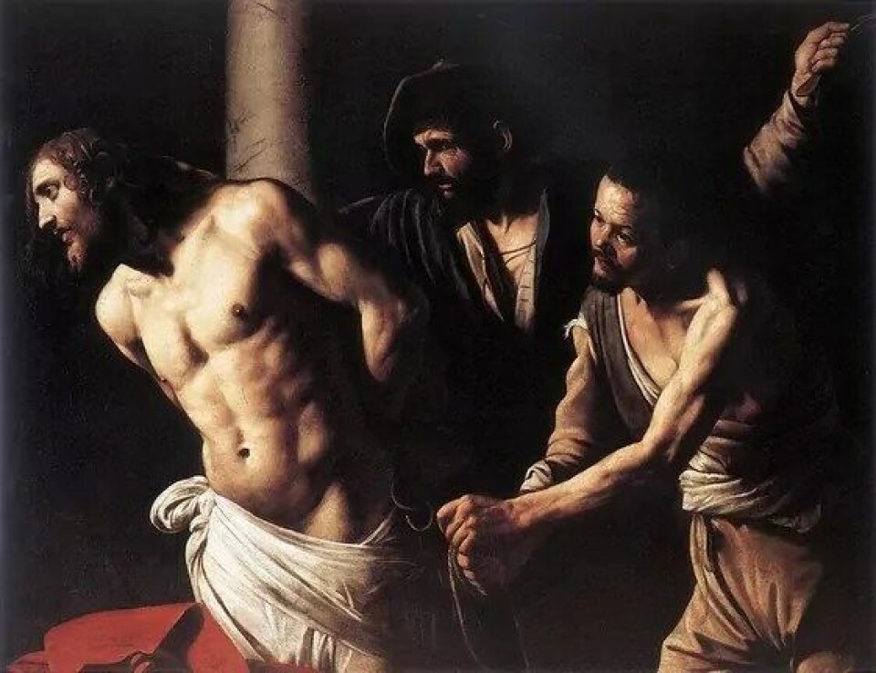 Flagellazione di Cristo, malt av Caravaggio i 1607. Bildet henger i Musée des Beaux-Arts de Rouen. (Kilde: Wikimedia Commons CC0 1.0) Flagellazione di Cristo, malt av Caravaggio i 1607. Bildet henger i Musée des Beaux-Arts de Rouen. (Kilde: Wikimedia Commons CC0 1.0)