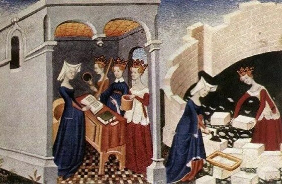 Illustrasjon hentet fra en 1400-talls utgave av Boken om damenes by