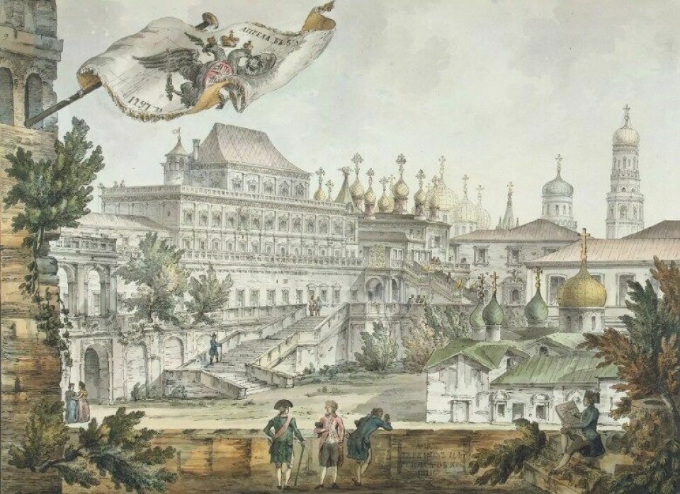 G. Quarenghi. «Views of Moscow and its Environs – Terem Palace in the Moscow Kremlin» (Kilde: Wikimedia commons)