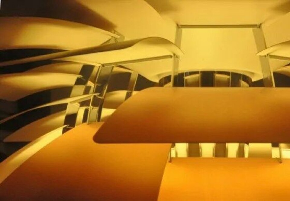 Detalj fra pendelen Koglen (Konglen), et bestillingsarbeid til Langelinie-paviljongen ved Københavns havnefront, 1958. Fra utstillingen «PH-lampan. Poul Henningsens ljusdesign 1924–2013», Falkenbergs museum 2013. (Foto: Per Anders Aas) Detalj fra pendelen Koglen (Konglen), et bestillingsarbeid til Langelinie-paviljongen ved Københavns havnefront, 1958. Fra utstillingen «PH-lampan. Poul Henningsens ljusdesign 1924–2013», Falkenbergs museum 2013. (Foto: Per Anders Aas)