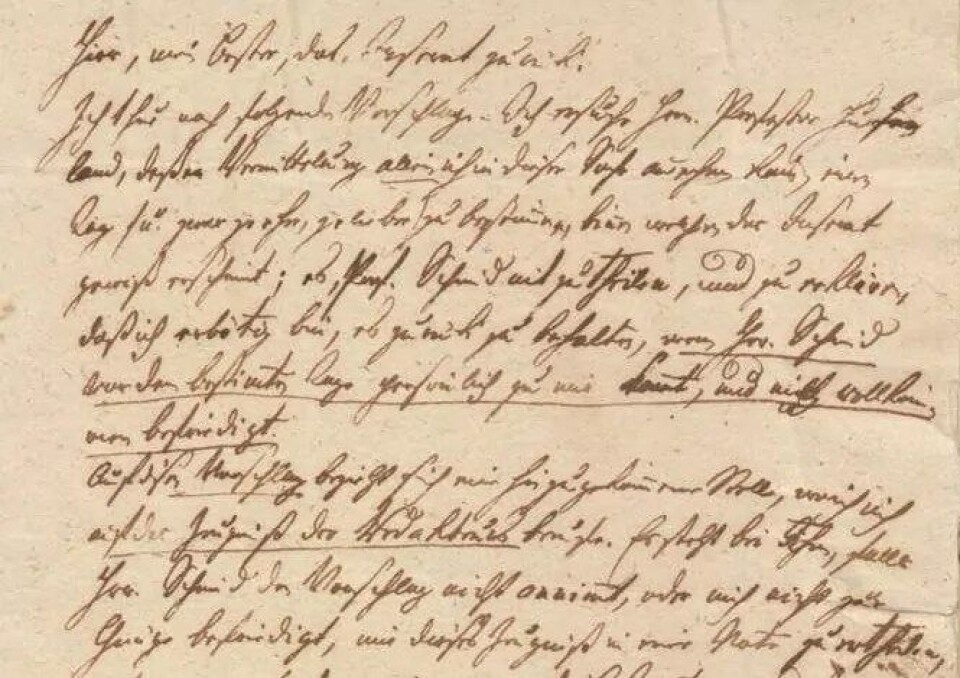Utsnitt fra en av Fichtes originaltekster. (Kilde: Bayrische Staatsbibliothek) Utsnitt fra en av Fichtes originaltekster. (Kilde: Bayrische Staatsbibliothek)