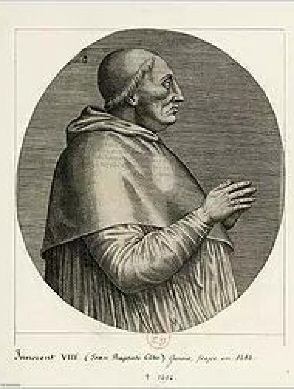 Pave Innocentius VIII nektet Pico å avholde sin filosofikongress i Roma i 1487. Han nedsatte dessuten en kommisjon som noe senere fordømte syv av Picos 900 Conclusiones som kjetterske og seks av dem som avvikende. (Kilde: Wikimedia Commons CC0 1.0)