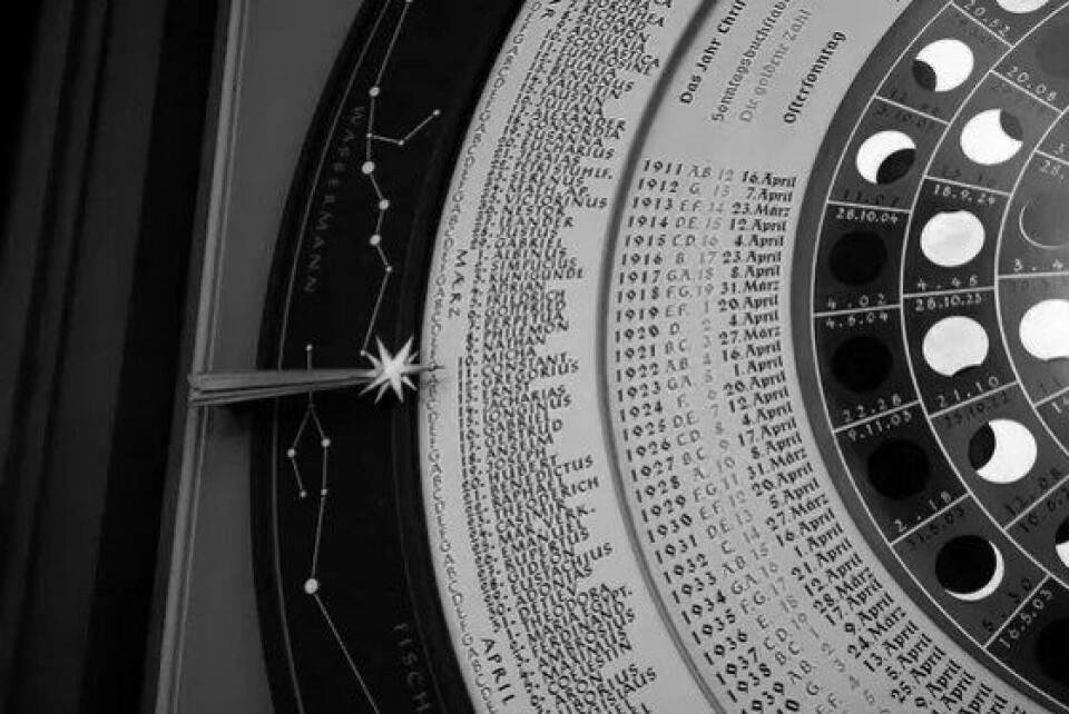 Bardons tilnærming er eklektisk og energisk, og han kombinerer metafysiske resonnementer med resultater fra fysikk og kognitiv vitenskap, mener Borys Jagielski. Her illustrert med et utsnitt fra det astronomiske uret i Marienkirche i Lübeck. (Kilde: Torsten Bolten CC BY-SA 3.0) Bardons tilnærming er eklektisk og energisk, og han kombinerer metafysiske resonnementer med resultater fra fysikk og kognitiv vitenskap, mener Borys Jagielski. Her illustrert med et utsnitt fra det astronomiske uret i Marienkirche i Lübeck. (Kilde: Torsten Bolten CC BY-SA 3.0)