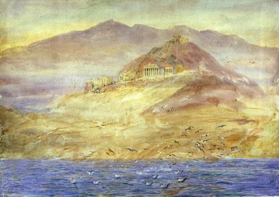 Athens from the Gulf of Athena av William Lionel Wyllie (1851-1931). (Kilde: Wikimedia Commons) Athens from the Gulf of Athena av William Lionel Wyllie (1851-1931). (Kilde: Wikimedia Commons)