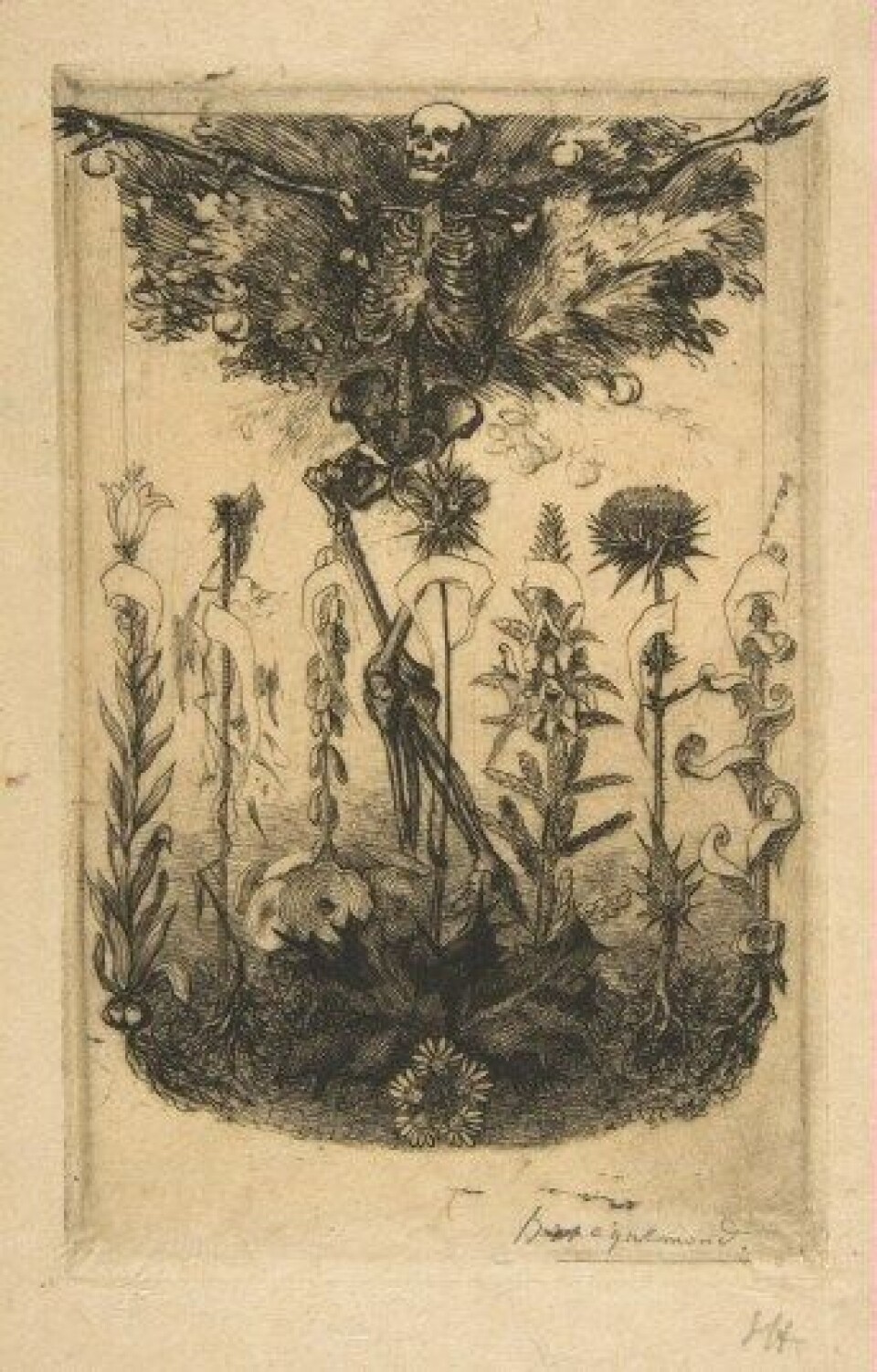 Les fleurs du mal illustrert av Felix Bracquemond. (Kilde: Wikimedia Commons). Les fleurs du mal illustrert av Felix Bracquemond. (Kilde: Wikimedia Commons).