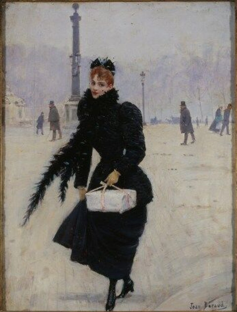Jean Béraud (1849-1936). «Parisienne, place de la Concorde». (Kilde: Wikimedia Commons). Jean Béraud (1849-1936). «Parisienne, place de la Concorde». (Kilde: Wikimedia Commons).