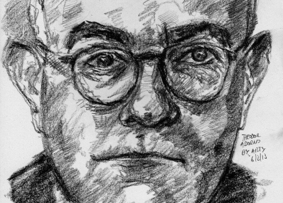 Theodor W. Adorno (1903–1969) portrettert av Arturo Espinosa. Theodor W. Adorno (1903–1969) portrettert av Arturo Espinosa.