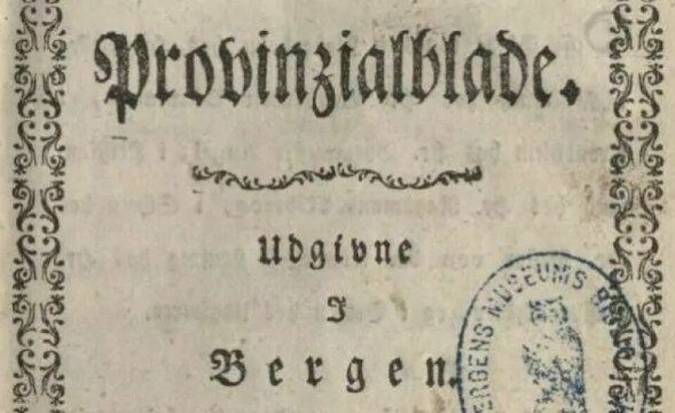 Tittelsiden på en utgave av tidsskriftet Provinzialblade, som ble utgitt 1778-1781 av Claus Fasting, en av de første norske litteraturkritikerne. (Kilde: Digitalt, Universitetsbiblioteket i Bergen)