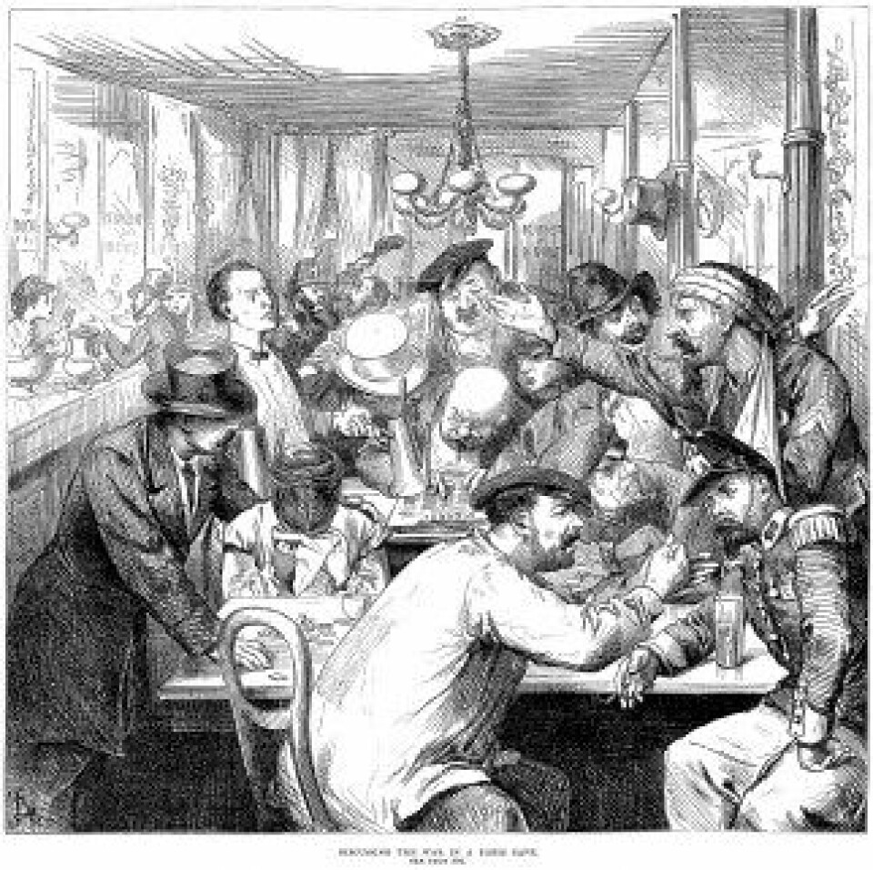 God debattkultur? Fred Barnards «Discussing the war in a Paris cafe» (1870) (Kilde: Wikimedia Commons)