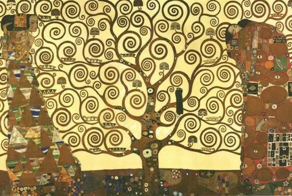 Gustav Klimts tolkning av Livets tre (1909). (Kilde: Wikimedia Commons/ thewholegardenwillbow.wordpress.com) Gustav Klimts tolkning av Livets tre (1909). (Kilde: Wikimedia Commons/ thewholegardenwillbow.wordpress.com)