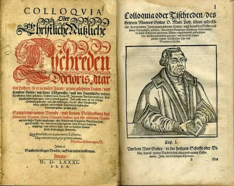 Luthers dannelsesprogram var mer demokratisk profilert enn Erasmus’, som i høy grad var forbeholdt en elite, skriver Tarald Rasmussen. Bildet viser tittelbladet på en tysk utgivelse av Luthers skrifter fra 1581. (Kilde: Wikimedia commons) Luthers dannelsesprogram var mer demokratisk profilert enn Erasmus’, som i høy grad var forbeholdt en elite, skriver Tarald Rasmussen. Bildet viser tittelbladet på en tysk utgivelse av Luthers skrifter fra 1581. (Kilde: Wikimedia commons)
