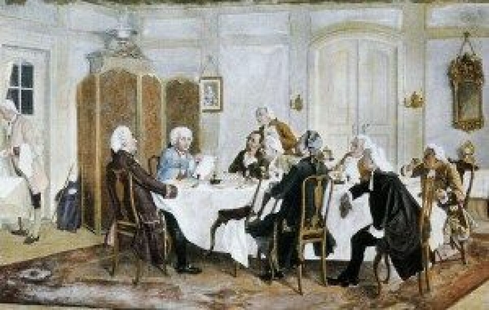 Maleri av Kant og venner malt av Emil Doerstling (1892). (Kilde: Wikimedia Commons) Maleri av Kant og venner malt av Emil Doerstling (1892). (Kilde: Wikimedia Commons)